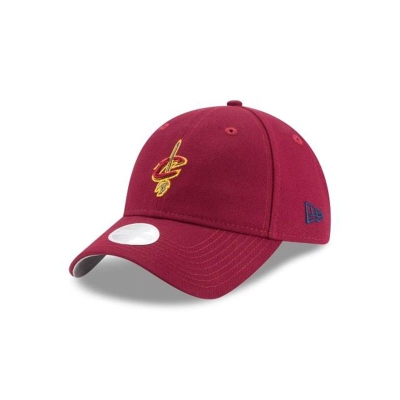 Red Cleveland Cavaliers Hat - New Era NBA Waxed Canvas 9TWENTY Adjustable Caps USA9176402